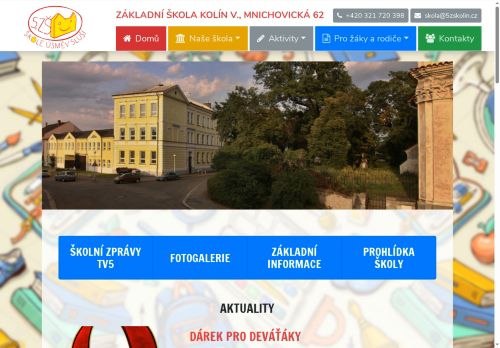 Základní škola, Kolín V., Mnichovická 62 nabízí práci na pozici Učitel/ka 2. stupně ZŠ v obci Kolín