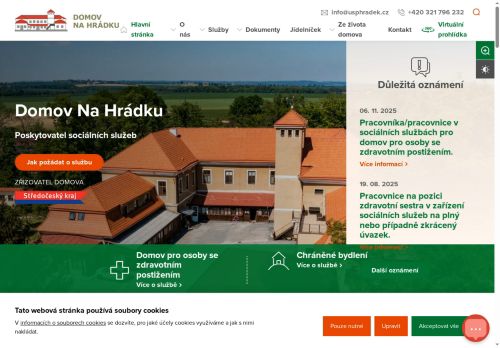 Domov Na Hrádku, poskytovatel sociálních služeb nabízí práci na pozici Pracovník/pracovnice v sociálních službách (m/ž) v obci Bečváry