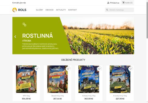 Webové stránky Rolnická společnost a.s., Pavlovice