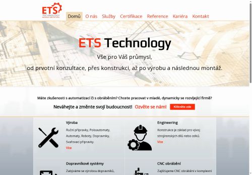 Ets Technology SE nabízí práci na pozici Obsluha CNC frézky v obci Příbram