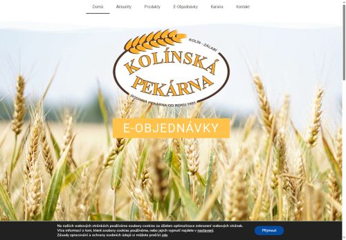 Webové stránky Kolínská pekárna s.r.o., Kolín