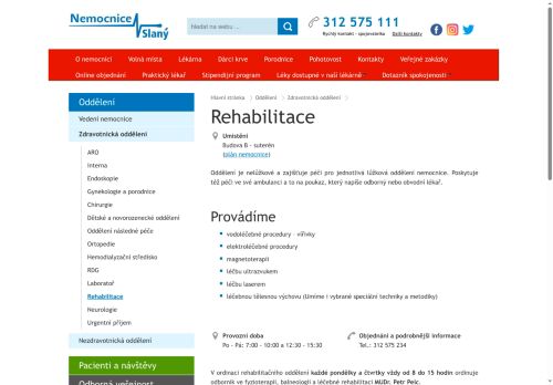 Zobrazit webové stránky Rehabilitace - Nemocnice Slaný