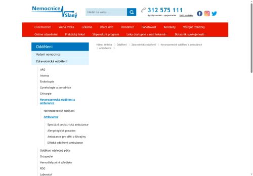 Zobrazit webové stránky Neurologická poradna pro děti - Nemocnice Slaný
