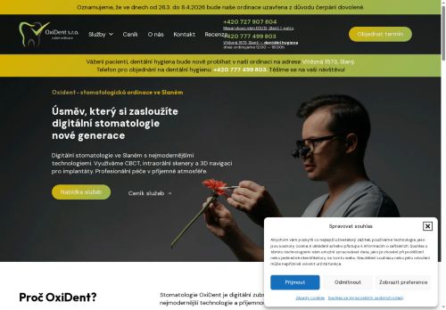 Zobrazit webové stránky Zubní ordinace - OxiDent s.r.o. - lékař stomatolog Denis Kirichenko