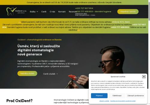Zobrazit webové stránky Zubní ordinace - OxiDent s.r.o. - lékař stomatolog Denis Kirichenko