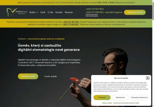 Zobrazit webové stránky Zubní ordinace - OxiDent s.r.o. - lékař stomatolog Denis Kirichenko