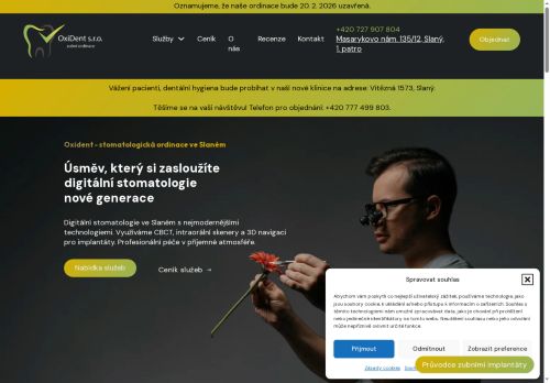 Zobrazit webové stránky Zubní ordinace - OxiDent s.r.o. - lékař stomatolog Denis Kirichenko