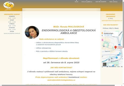 Zobrazit webové stránky Endokrinologická a obezitologická ambulance - MUDr. Renata Pavlousková
