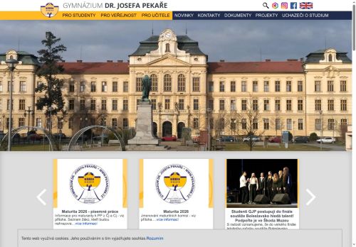 Zobrazit webové stránky Gymnázium Dr. Josefa Pekaře