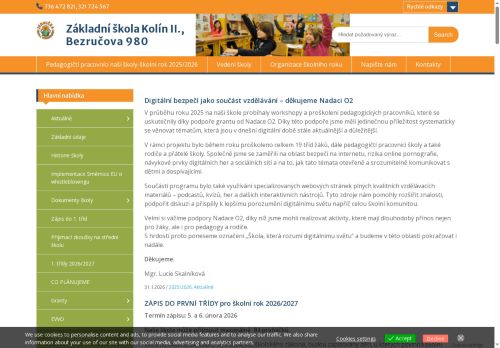 Webové stránky Základní škola Kolín II., Bezručova 980, Kolín