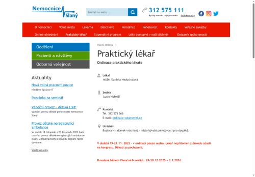 Zobrazit webové stránky Praktický lékař pro dospělé - MUDr. Daniela Neduchalová