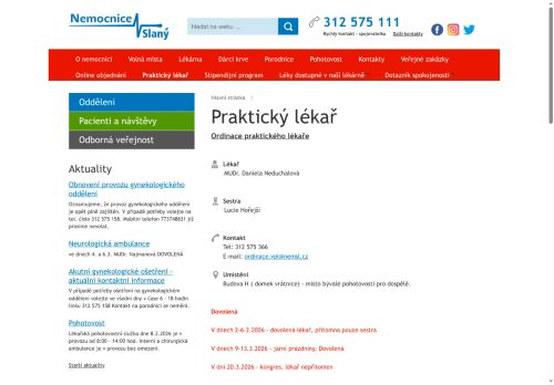 Zobrazit webové stránky Praktický lékař pro dospělé - MUDr. Daniela Neduchalová