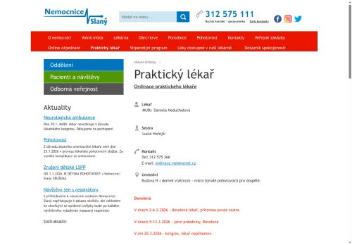 Zobrazit webové stránky Praktický lékař pro dospělé - MUDr. Daniela Neduchalová