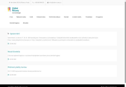Zobrazit webové stránky Stomatologie - Zubní Říčany - MUDr. Martina Machová