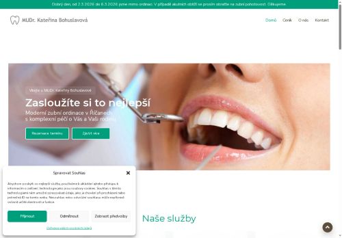 Zobrazit webové stránky Zubní ordinace - MUDr. Kateřina Bohuslavová