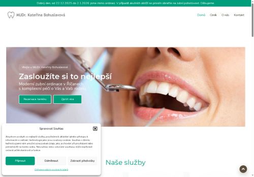 Zobrazit webové stránky Zubní ordinace - MUDr. Kateřina Bohuslavová