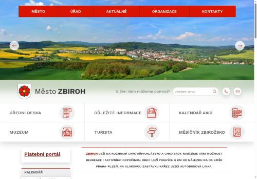 Webové stránky Město Zbiroh, Zbiroh
