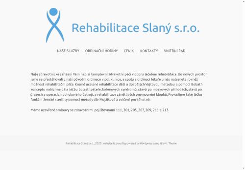 Webové stránky Rehabilitace Slaný s.r.o., Slaný