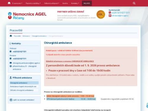 Chirurgická ambulance - Nemocnice Říčany