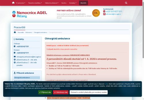 Zobrazit webové stránky Chirurgická ambulance - Nemocnice Říčany
