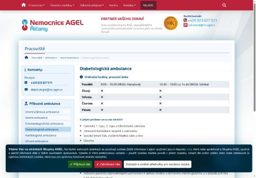 Zobrazit webové stránky Diabetologická ambulance - Nemocnice Říčany