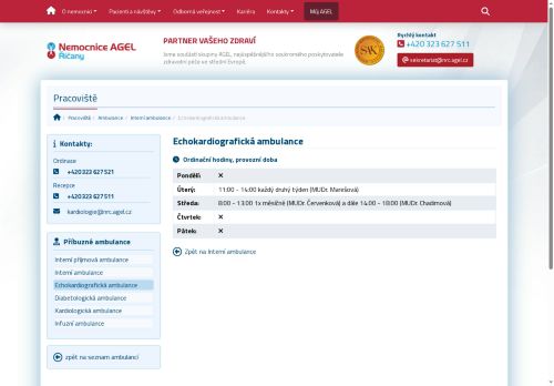 Zobrazit webové stránky Echokardiografická ambulance - Nemocnice Říčany