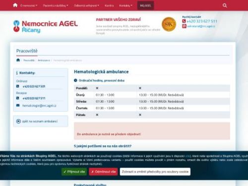 Hematologická ambulance - Nemocnice Říčany