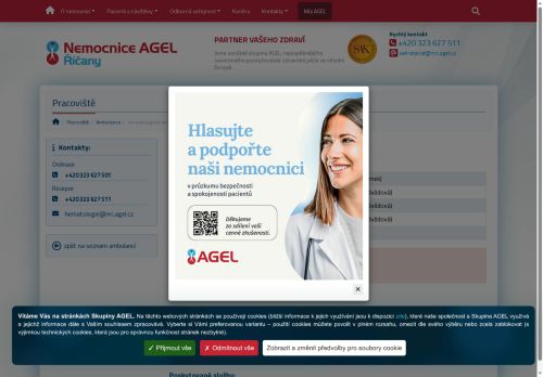 Zobrazit webové stránky Hematologická ambulance - Nemocnice Říčany