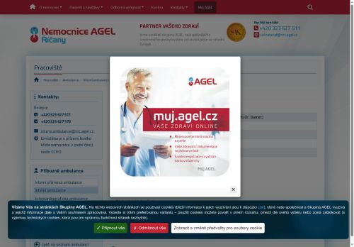 Zobrazit webové stránky Interní ambulance - Nemocnice Říčany