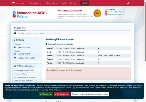 Zobrazit webové stránky Kardiologická ambulance - Nemocnice Říčany