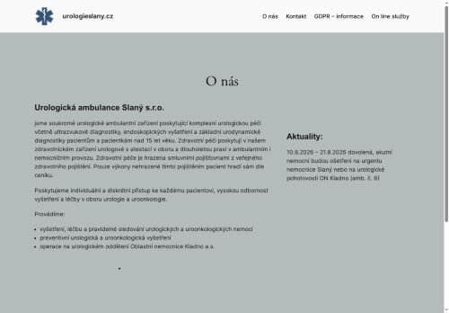 Zobrazit webové stránky Urologická ambulance Slaný - MUDr. Lubomír Hyršl, Ph.D.
