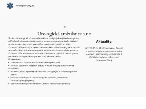 Urologická ambulance Slaný - MUDr. Lubomír Hyršl, Ph.D.