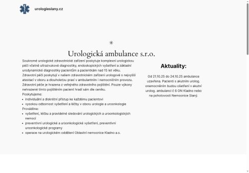 Zobrazit webové stránky Urologická ambulance Slaný - MUDr. Lubomír Hyršl, Ph.D.
