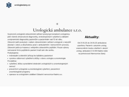 Urologická ambulance Slaný - MUDr. Lubomír Hyršl, Ph.D.