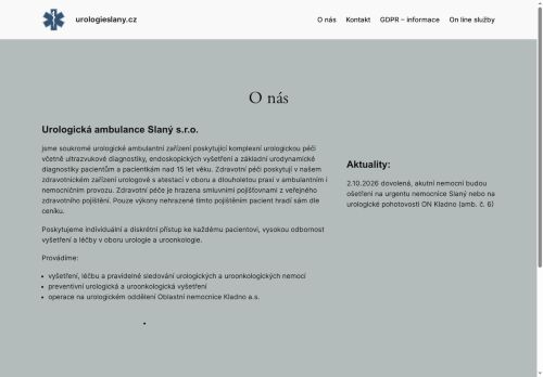 Zobrazit webové stránky Urologická ambulance Slaný - MUDr. Lubomír Hyršl, Ph.D.