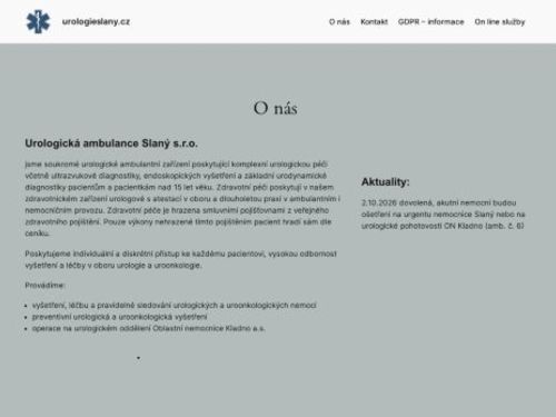 Urologická ambulance Slaný - MUDr. Lubomír Hyršl, Ph.D.