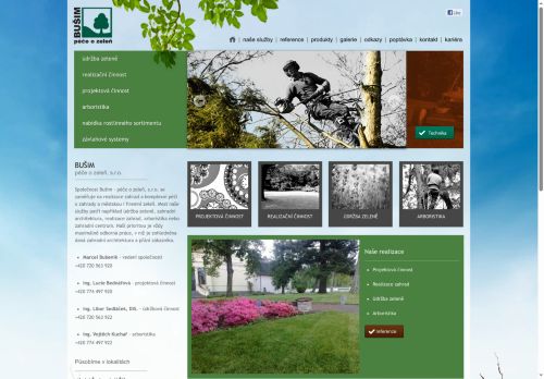 Webové stránky Bušim - péče o zeleň, s.r.o., Lysá nad Labem