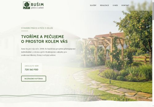 Webové stránky Bušim - péče o zeleň, s.r.o., Lysá nad Labem
