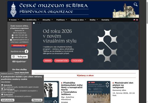 Zobrazit webové stránky České muzeum stříbra Kutná Hora