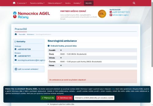 Zobrazit webové stránky Neurologická ambulance - Nemocnice Říčany