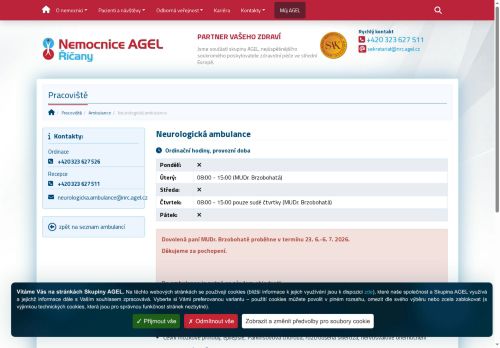Zobrazit webové stránky Neurologická ambulance - Nemocnice Říčany