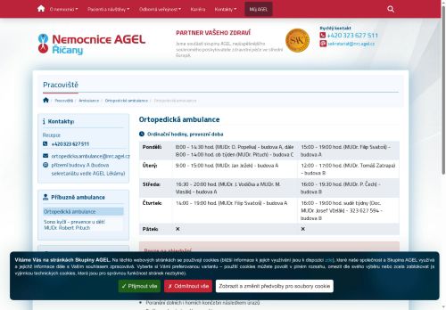 Zobrazit webové stránky Ortopedická ambulance - Nemocnice Říčany