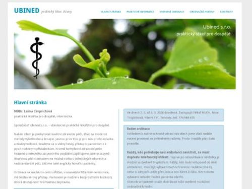 Praktický lékař pro dospělé Ubined s.r.o. - MUDr. Lenka Cimprichová