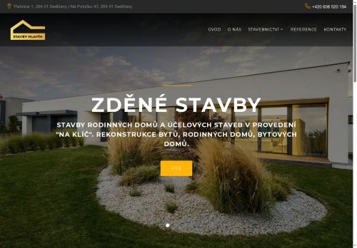 Webové stránky Stavby Hlavín, s.r.o., Sedlčany