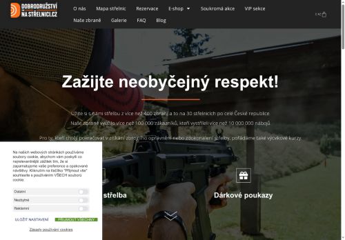 Webové stránky Dobrodružství na střelnici, s.r.o., Dačice