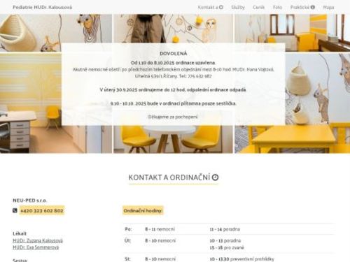 Praktický lékař pro děti a dorost - NEU-PED s.r.o. - MUDr. Zuzana Kalousová, MUDr. Eva Sommerová
