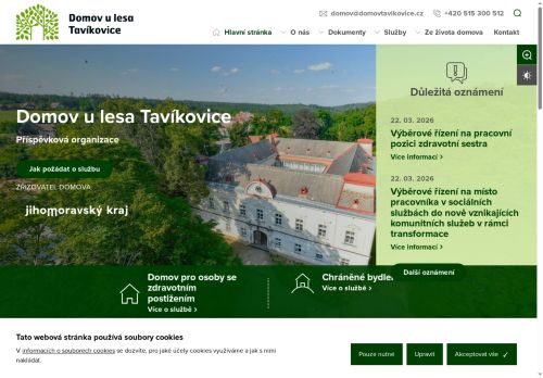 Domov u lesa Tavíkovice, příspěvková organizace nabízí práci na pozici Všeobecná sestra v obci Tavíkovice