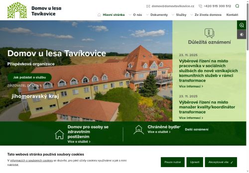 Domov u lesa Tavíkovice, příspěvková organizace nabízí práci na pozici Všeobecná sestra v obci Tavíkovice