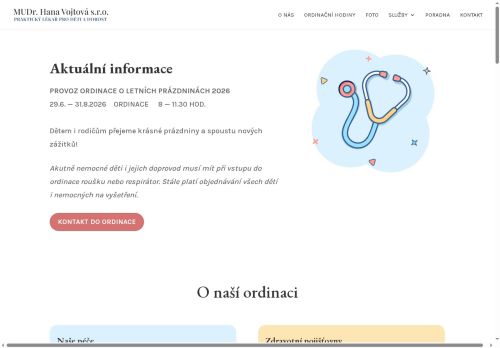 Zobrazit webové stránky Praktický lékař pro děti a dorost - MUDr. Hana Vojtová
