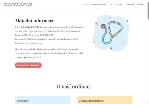 Zobrazit webové stránky Praktický lékař pro děti a dorost - MUDr. Hana Vojtová